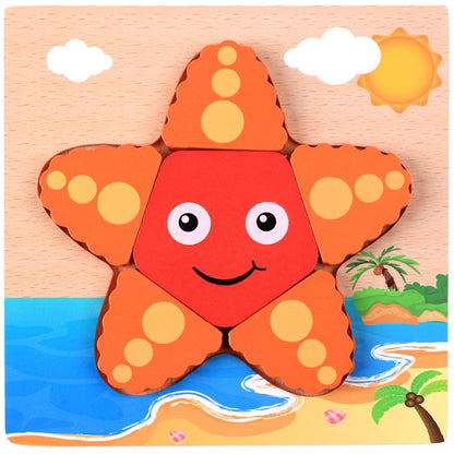 3D Animal Wooden Puzzle for Kids Ages 1-3